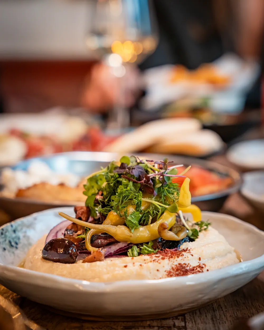 Lempicka hummus met groenten en kruiden